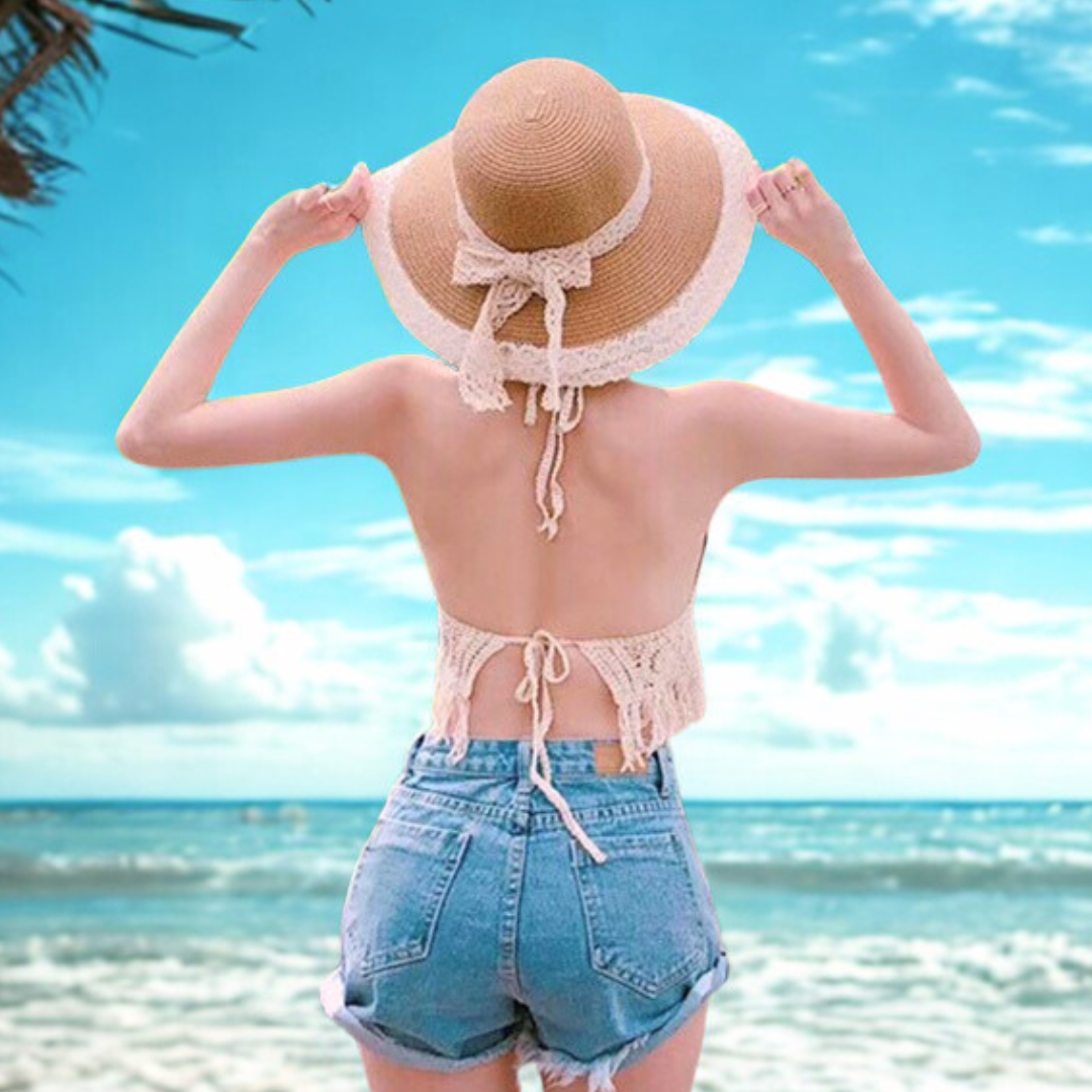 Sexy Boho crop top Ropa de playa para mujer