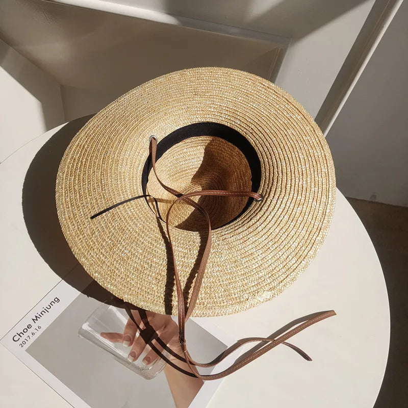 Sombrero de mujer paja firme para playa