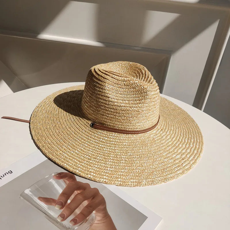 Sombrero de mujer paja firme para playa