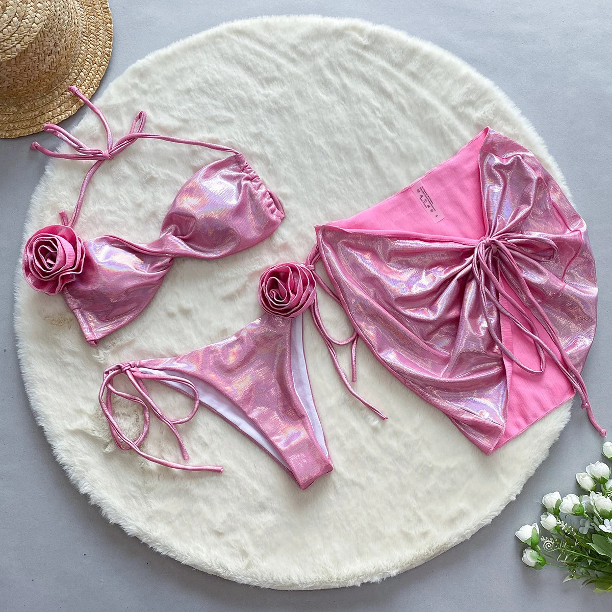 Floral Glamour 3 Piezas Bikini Sexy