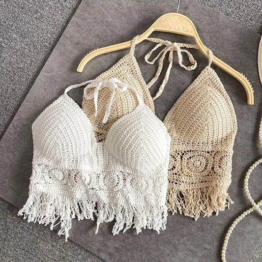 Sexy Boho crop top Ropa de playa para mujer