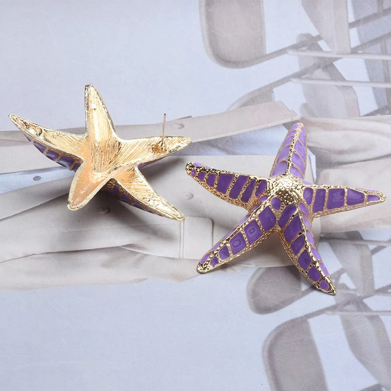 Y2K Shell Estrellas de Mar con aretes y collar