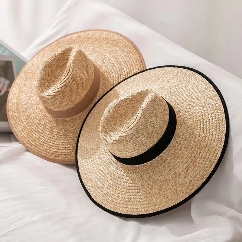 Sombrero de mujer paja firme para playa