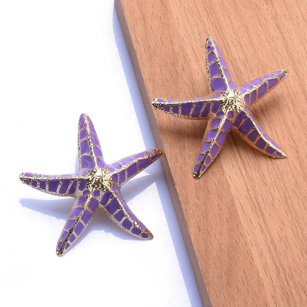 Y2K Shell Estrellas de Mar con aretes y collar