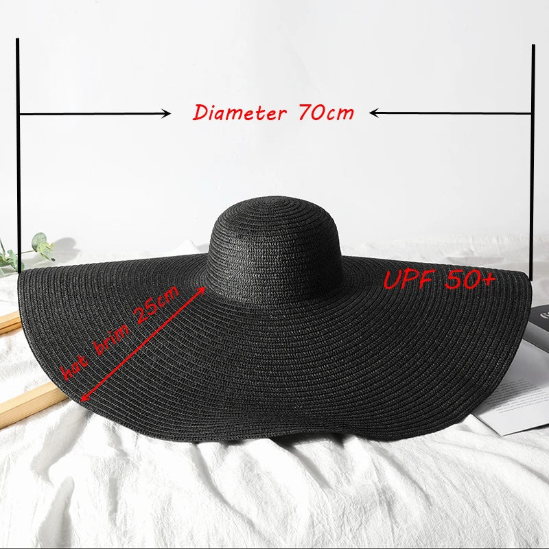 Sombrero gigante de playa extra largo protección contra el sol