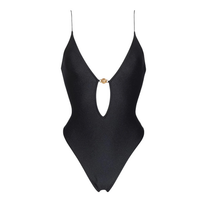 Monokini negro con abertura central