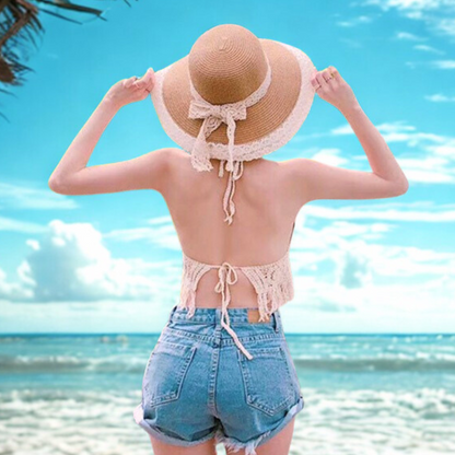 Sexy Boho crop top Ropa de playa para mujer