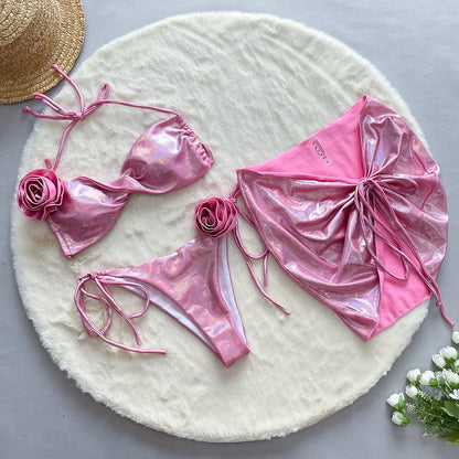 Floral Glamour 3 Piezas Bikini Sexy