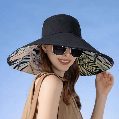 Sombrero doble vista para playa de mujer protección solar