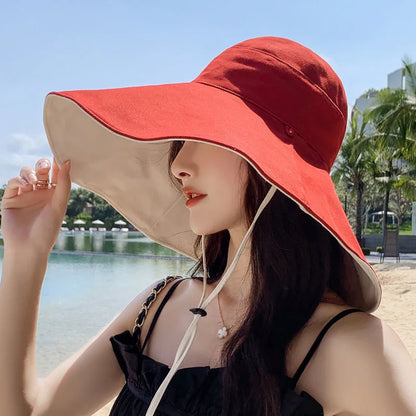 Sombrero de Sol de Ala Ancha UPF 50+ para Mujeres, Protección Ultravioleta, Gorra de Pescador