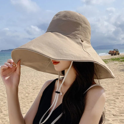 Sombrero de Sol de Ala Ancha UPF 50+ para Mujeres, Protección Ultravioleta, Gorra de Pescador