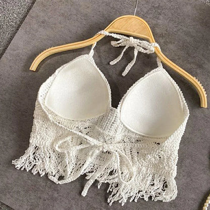 Sexy Boho crop top Ropa de playa para mujer