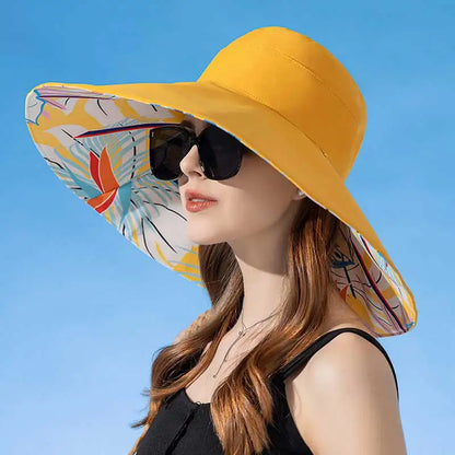 Sombrero doble vista para playa de mujer protección solar