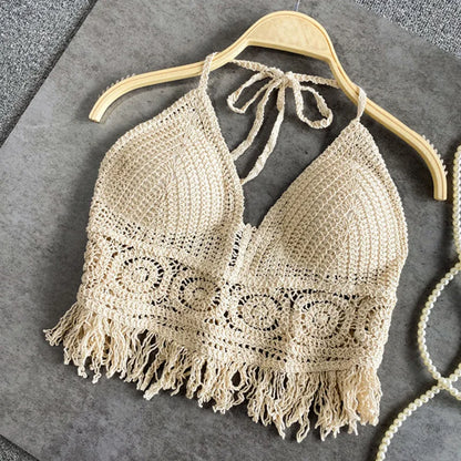 Sexy Boho crop top Ropa de playa para mujer