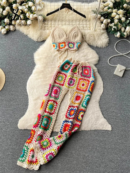 Conjunto colorido ropa de playa para mujer