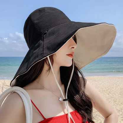 Sombrero de Sol de Ala Ancha UPF 50+ para Mujeres, Protección Ultravioleta, Gorra de Pescador