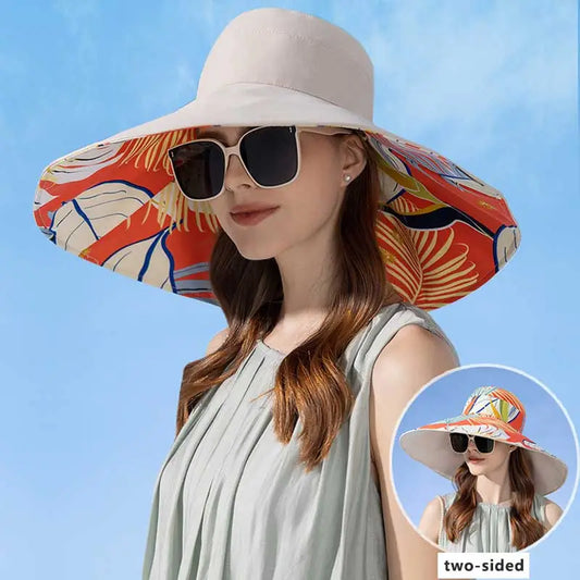 Sombrero doble vista para playa de mujer protección solar