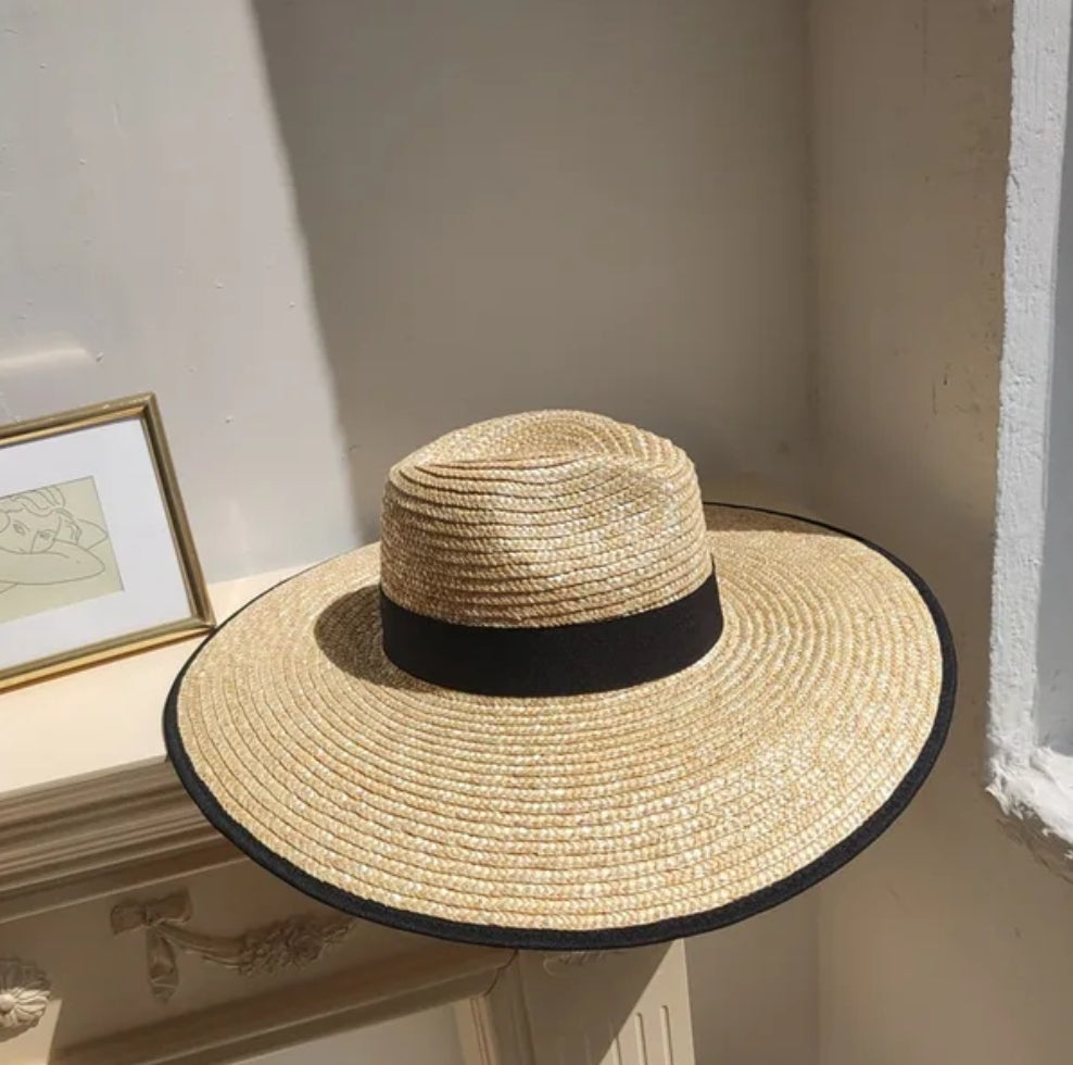 Sombrero de mujer paja firme para playa