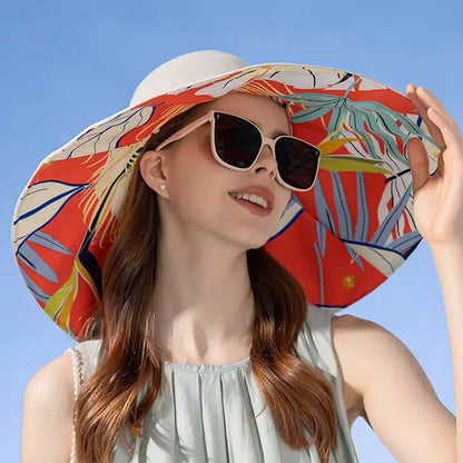 Sombrero doble vista para playa de mujer protección solar